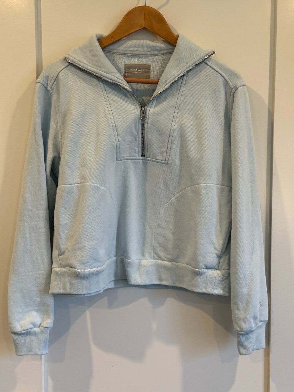 Everlane zip sweatshirt XS light blue